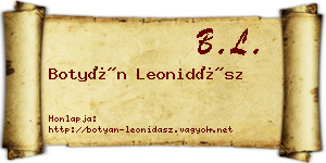 Botyán Leonidász névjegykártya